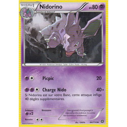 Carte Pokemon - Nidorino - 44/114 - Offensive Vapeur -