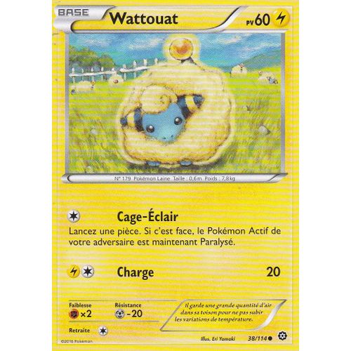 Carte Pokemon - Wattouat - 38/114 - Offensive Vapeur -