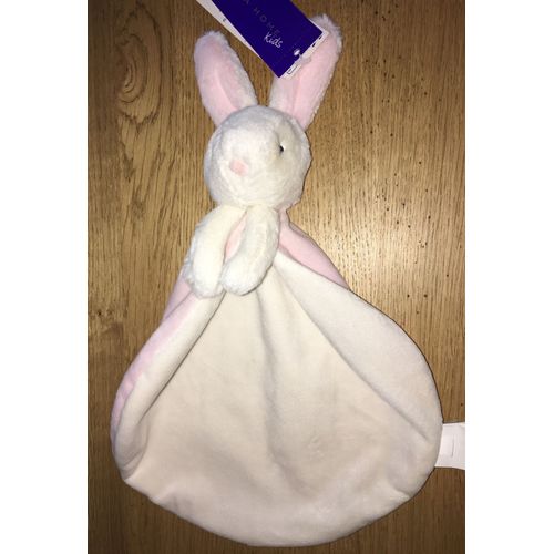 Doudou lapin blanc rose Zara Home Kids peluche bébé jouet éveil
