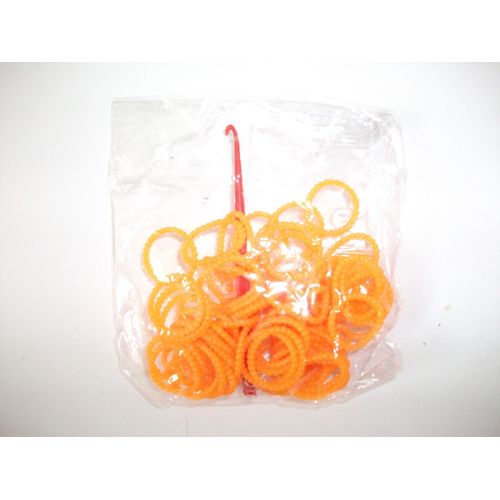 Elastiques Effet Perle Loom Bands Orange Avec Crochet Et Attaches