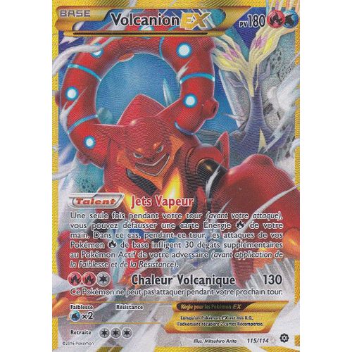 Carte Pokemon - Volcanion Ex - 115/114 - En Full Art - 180 Pv - Offensive Vapeur