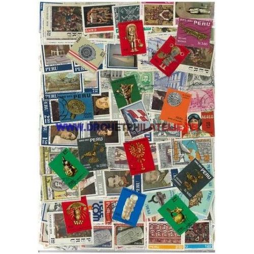 Perou 50 Timbres Differents Obliteres