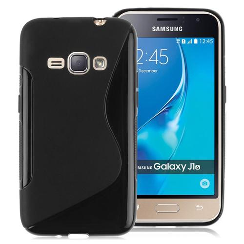 Coque Silicone Pour Samsung Galaxy J1 (2016) 4.5" Gel Motif S Au Dos - Noir