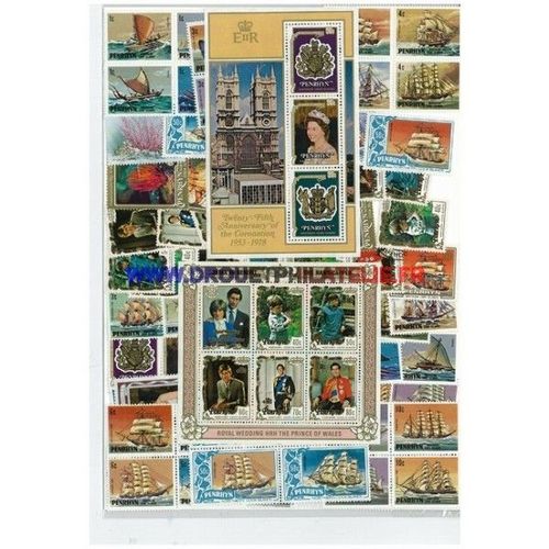 Penrhyn 25 Timbres Differents Obliteres