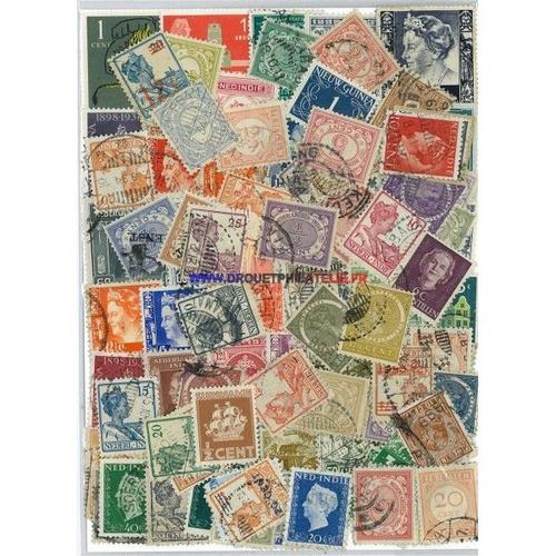 Pays Bas Colonies 200 Timbres Differents Obliteres