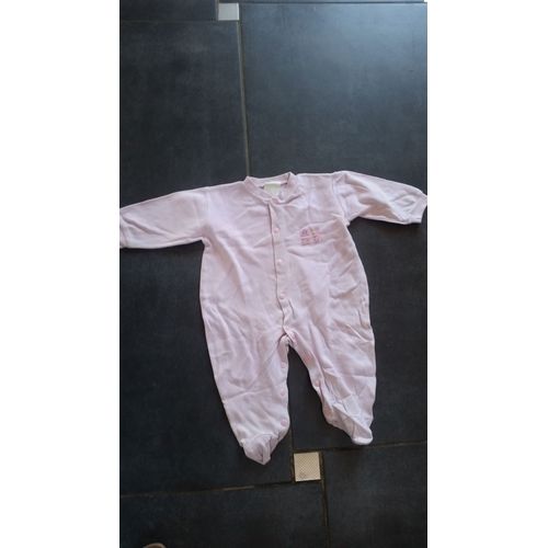 Pyjama Grenouillère Coton 12 Mois Rose