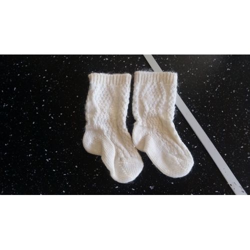 Chaussettes Acrylique 12 Mois Ecru