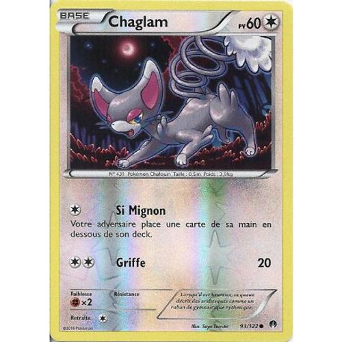 Carte Pokemon - Chaglam - Pv 60 - 93/122 - Holo Reverse - Vf