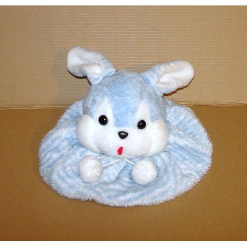 Lapin Range Pyjama Nounours Rare Peluche Vintage Bleu Et Blanc Rayé Pompon Langue Rouge