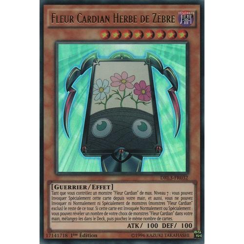 Carte Yu-Gi-Oh - Fleur Cardian Herbe De Zèbre - Drl3-Fr032 Ultra Rare 1ère Edition