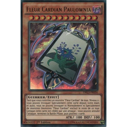 Carte Yu-Gi-Oh - Fleur Cardian Paulownia - Drl3-Fr034 Ultra Rare 1ère Edition