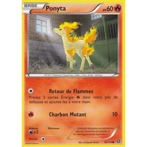 Carte Pokemon - Ponyta - 16/114 - Offensive Vapeur - 