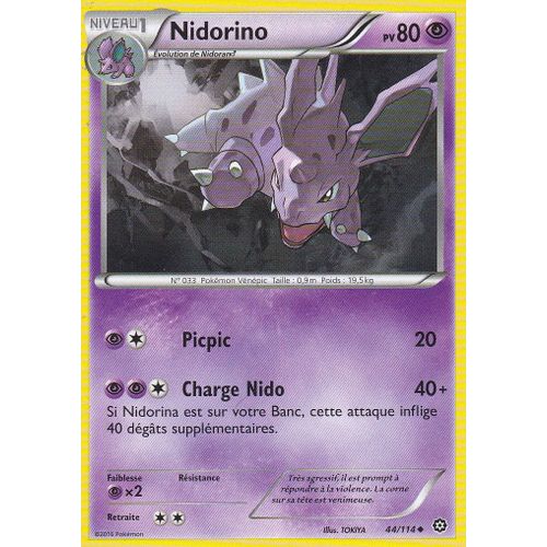 Carte Pokemon - Nidorino - 44/114 - Offensive Vapeur -