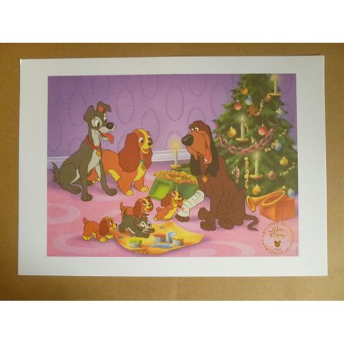 Disney - La Belle Et Le Clochard - Lithographie Exclusive Commémorative 1997 - Comme Neuf