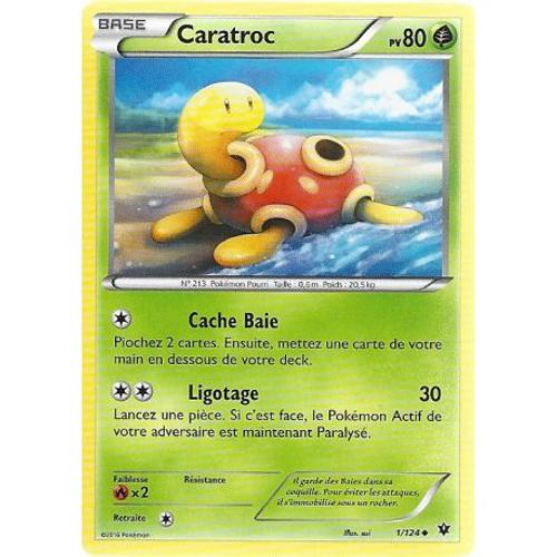 Carte Pokemon - Caratroc - Pv 80 - 1/124 - Peu Commune - Vf