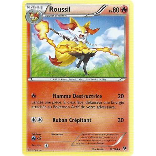 Carte Pokemon - Roussil - Pv 80 - 12/124 - Peu Commune - Vf