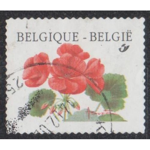 Timbre De Belgique N°2963a Y&t Sans Valeur Indiquée Multicolore Série Courante Géranium