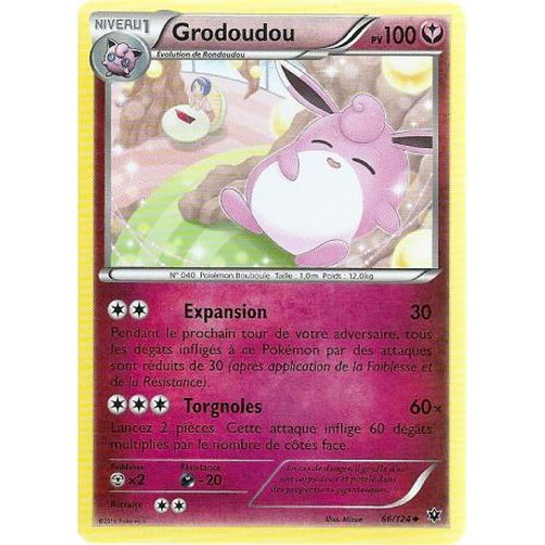 Carte Pokemon - Grodoudou - Pv 100 - 66/124 - Peu Commune - Vf