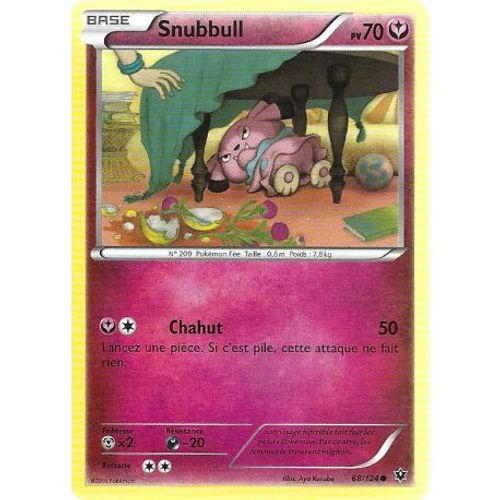 Carte Pokemon - Snubbull - Pv 70 - 68/124 - Commune - Vf