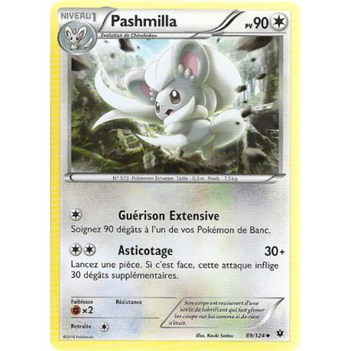Carte Pokemon - Pashmilla - Pv 90 - 89/124 - Peu Commune - Vf