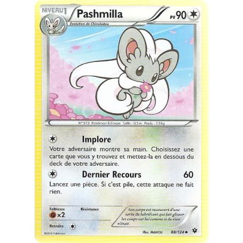 Carte Pokemon - Pashmilla - Pv 90 - 88/124 - Peu Commune - Vf