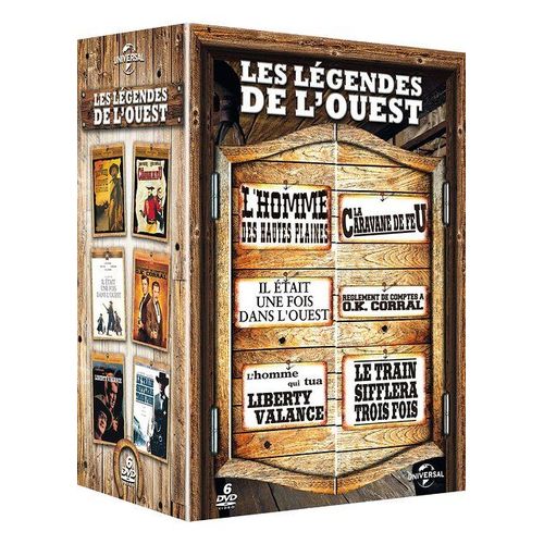 Légendes De L'ouest : L'homme Des Hautes Plaines + La Caravane De Feu + Il Était Une Fois Dans L'ouest + Règlements De Comptes À O.K. Corral + L'homme Qui Tua Liberty Valance + Le Train Siffera Trois Fois - Pack