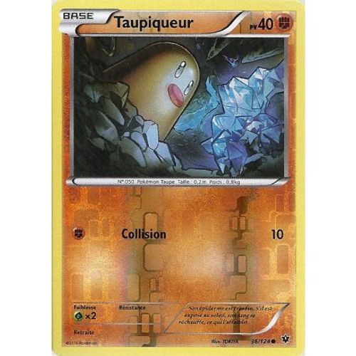 Carte Pokemon - Taupiqueur - Pv 40 - 36/124 - Holo Reverse - Vf