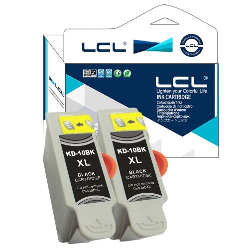 LCL(TM) 10B (2-Pack Noir) Cartouche d'encre Compatible pour Kodak ESP3 5 7 9 3250 5210 5250 7250 9250 Office 6150 EASYSHARE 5100 5300 5500 Hero 6.1 7.1 9.1