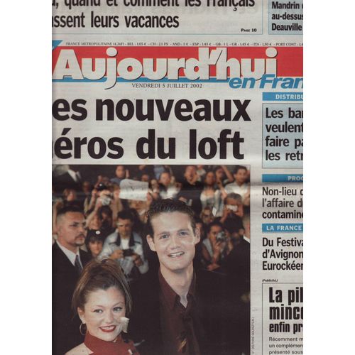 Aujourd'hui (Quotidien) / 05-07-2002 N°328 : Loft Story 2 (2p) - Amélie Mauresmo (1/2p)