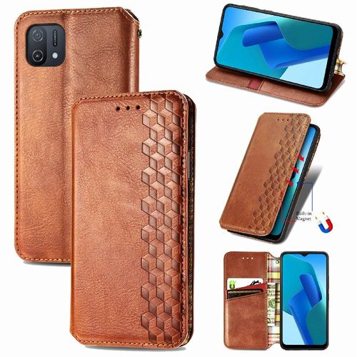 Étui Pour Oppo A16k Fonction Portefeuille Couverture Rabotant Affaires Exquises Conception De Mode Étui En Cuir - Le Brun