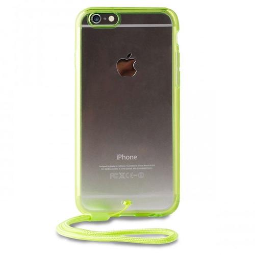 Coque Puro Transparente Contour Vert Pour Iphone 6s Avec Lanière Poignet