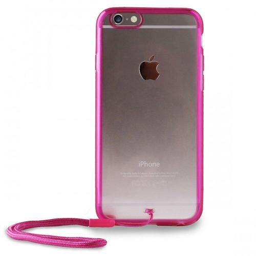 Coque Puro Transparente Contour Rose Pour Iphone 6s Avec Lanière Poignet