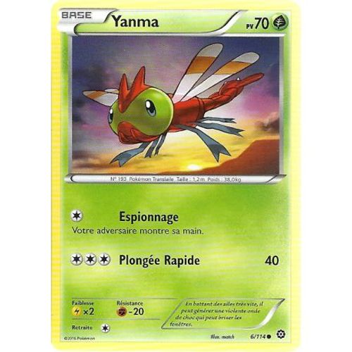 Carte Pokemon - Xy11 - Offensive Vapeur - Yanma - Pv 70 - 6/114 - Commune - Vf