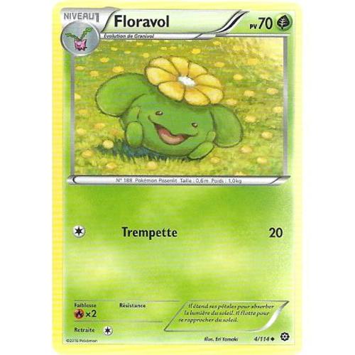 Carte Pokemon - Xy11 - Offensive Vapeur - Floravol - Pv 70 - 4/114 - Peu Commune - Vf