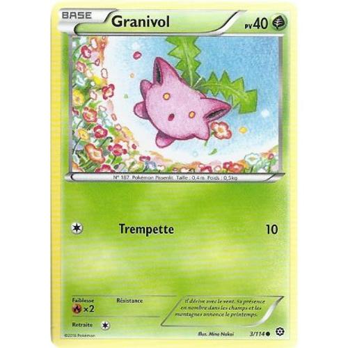 Carte Pokemon - Xy11 - Offensive Vapeur - Granivol - Pv 40 - 3/114 - Commune - Vf