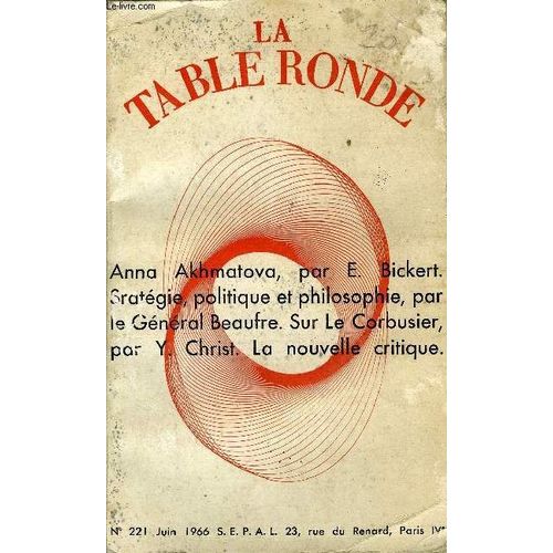La Table Ronde N° 221 - Réflexions À Propos Du Communisme, Par Wladimird¿Ormesson De L¿Académie Française ..Stratégie, Politique Et Philosophie, Par Le Généralbeaufre Politique Sociale Et ...