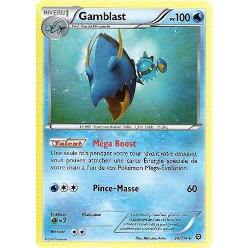 Carte Pokemon - Xy11 - Offensive Vapeur - Gamblast - Pv 100 - 34/114 - Rare - Vf