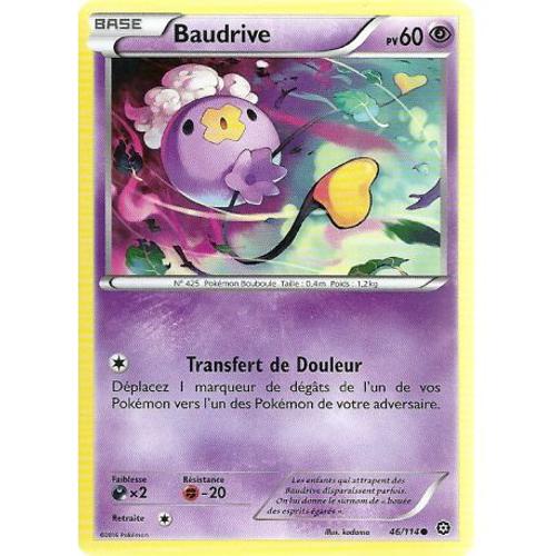 Carte Pokemon - Xy11 - Offensive Vapeur - Baudrive - Pv 60 - 46/114 - Commune - Vf