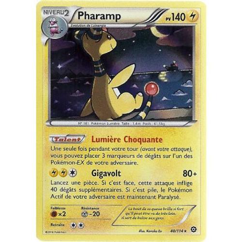 Carte Pokemon - Xy11 - Offensive Vapeur - Pharamp - Pv 140 - 40/114 - Holo Rare - Vf