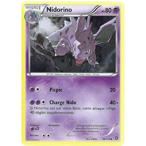 Carte Pokemon - Xy11 - Offensive Vapeur - Nidorino - Pv 80 - 44/114 - Peu Commune - Vf