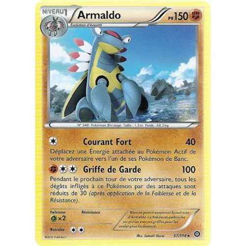 Carte Pokemon - Xy11 - Offensive Vapeur - Armaldo - Pv 150 - 57/114 - Rare - Vf