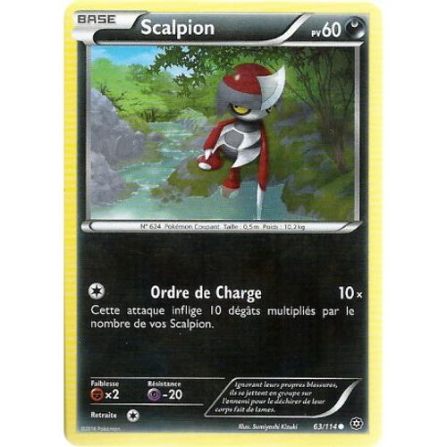 Carte Pokemon - Xy11 - Offensive Vapeur - Scalpion - Pv 60 - 63/114 - Commune - Vf