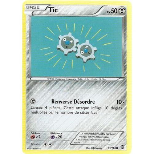 Carte Pokemon - Xy11 - Offensive Vapeur - Tic - Pv 50 - 71/114 - Commune - Vf