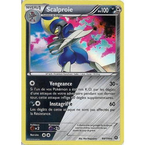 Carte Pokemon - Xy11 - Offensive Vapeur - Scalproie - Pv 100 - 64/114 - Holo Rare - Vf