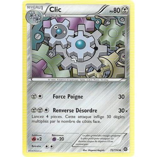 Carte Pokemon - Xy11 - Offensive Vapeur - Clic - Pv 80 - 72/114 - Peu Commune - Vf