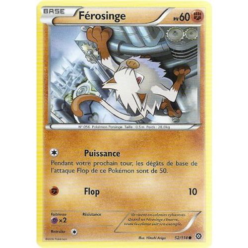 Carte Pokemon - Xy11 - Offensive Vapeur - Férosinge - Pv 60 - 52/114 - Commune - Vf