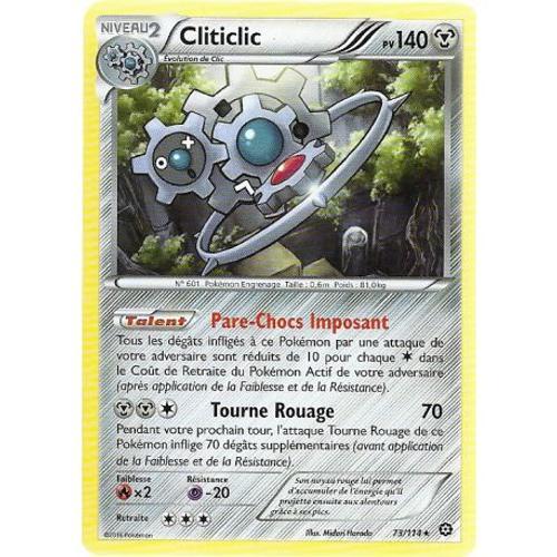 Carte Pokemon - Xy11 - Offensive Vapeur - Cliticlic - Pv 140 - 73/114 - Holo Rare - Vf