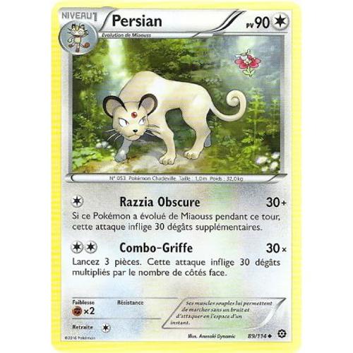 Carte Pokemon - Xy11 - Offensive Vapeur - Persian - Pv 90 - 89/114 - Peu Commune - Vf