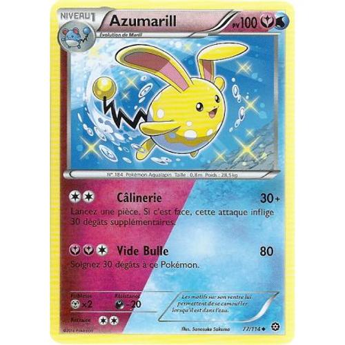 Carte Pokemon - Xy11 - Offensive Vapeur - Azumarill - Pv 100 - 77/114 - Peu Commune - Vf