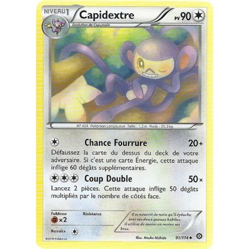 Carte Pokemon - Xy11 - Offensive Vapeur - Capidextre - Pv 90 - 91/114 - Peu Commune - Vf